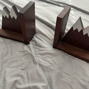 Wooden Mountain Bookends
